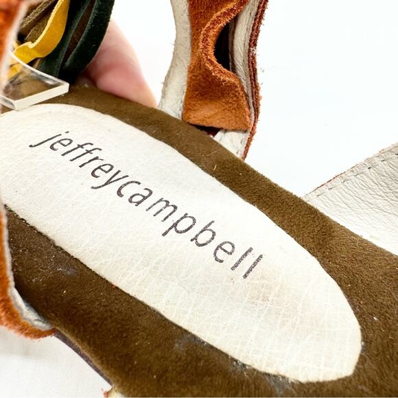 Jeffrey Campbell Redondo Caged Suede Gladiator Tassel Tie Sandal Orange Size 7.5 - Picture 12 of 13